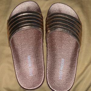 Rose Gold Metallic slides